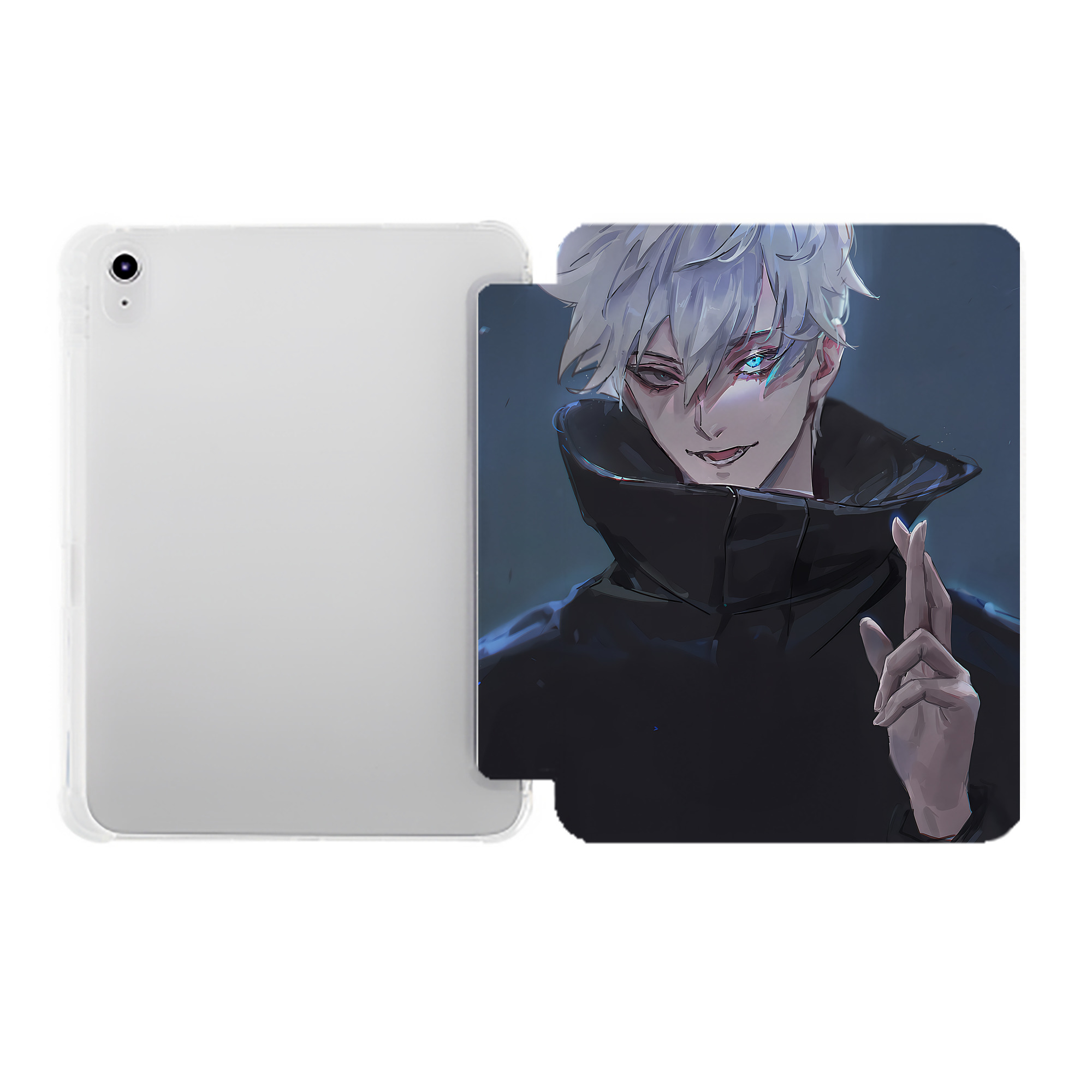 （画像用） 呪術廻戦 Jujutsu Kaisen IPad ケース ペン収納付き 三つ折りスタンド PUレザー×シリコン 対応機種9.5/10.5/10.9インチ